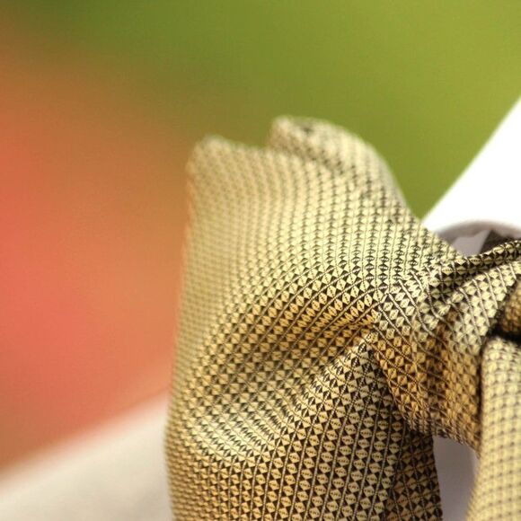 Men's Self-tied Bow Tie Dusty Gold Silk Big Butterfly S428 - Picture 4 of 16